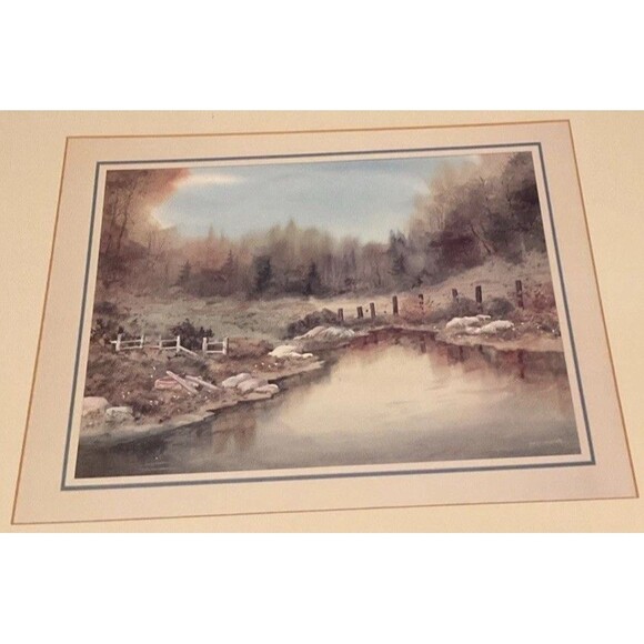 Owen Wexler Beautiful Nature Fall Pond Scene 13.5”x 10.5”framed(21.5”x 17.5”) - Picture 3 of 13